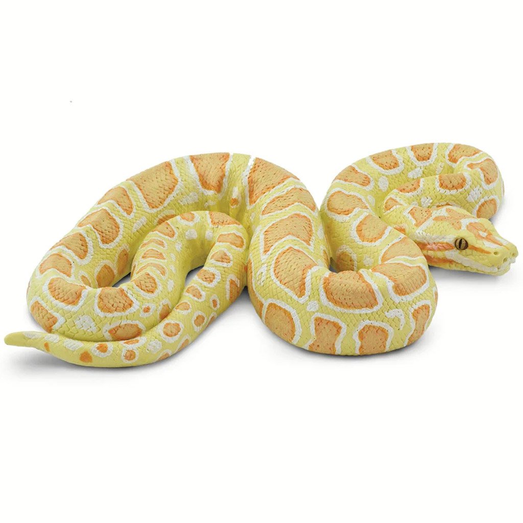 Albino Burmese Python Toy Snake