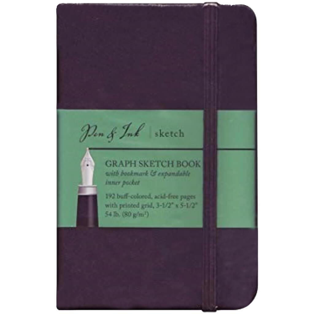 Pen &amp; Ink Sketch Books Portrait Medium Weight Graph Sketch Book 5.5in x 3.5in