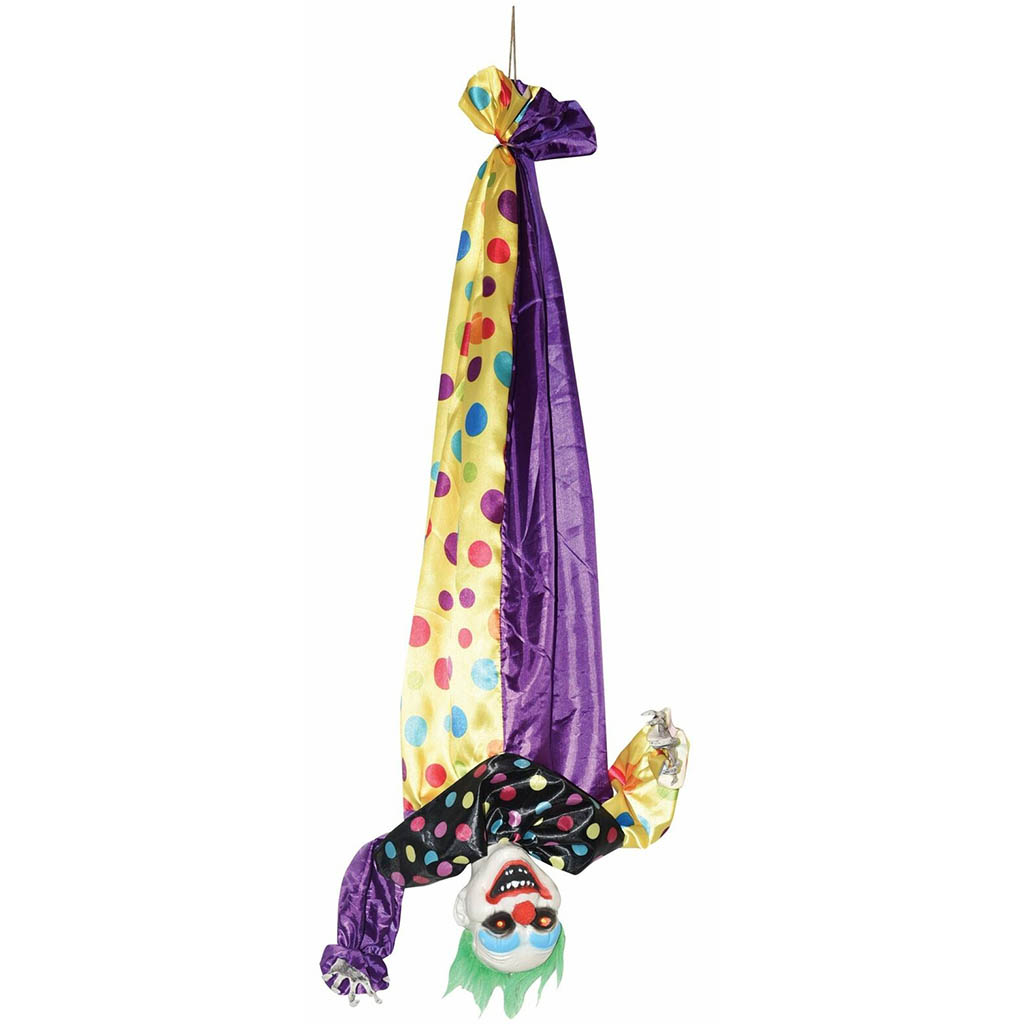 Upside Down Slashing Clown Hanging Prop