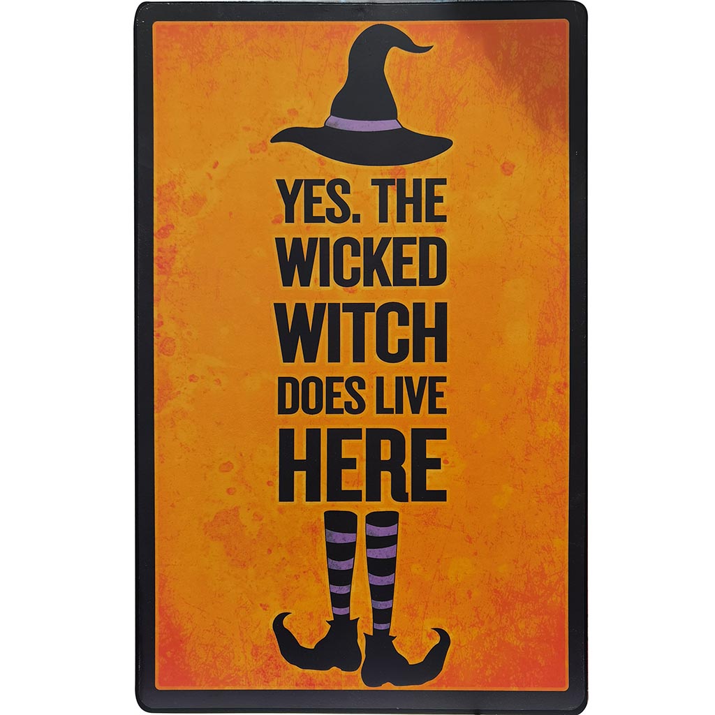 Metal Sign Witches Red Madam Smith, 17in