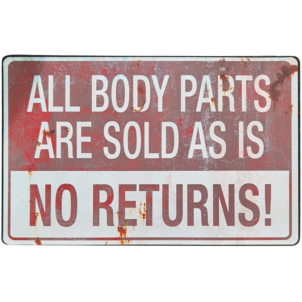 Metal Sign Parking City Morgue, 17in