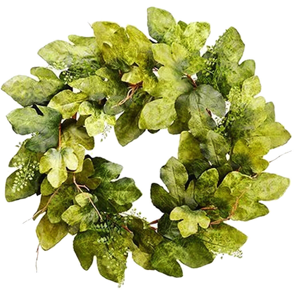 Fig Leaf/Fern Wreath Green 32in