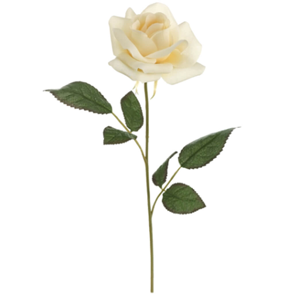 Single Open Rose Spray 20in Yellow