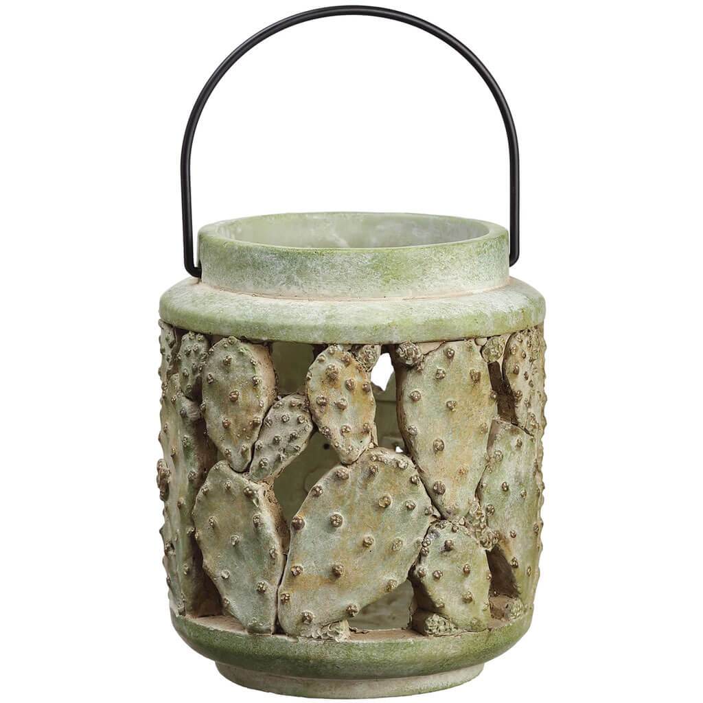 Cactus Lantern Green 7.09in H X 6.5in D