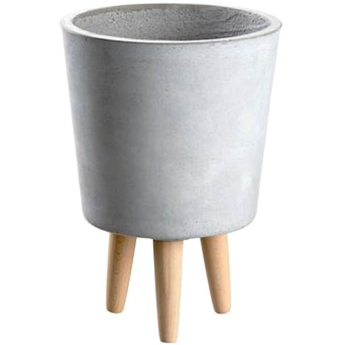 Cement Planter with Stand, 14in H X 10in D