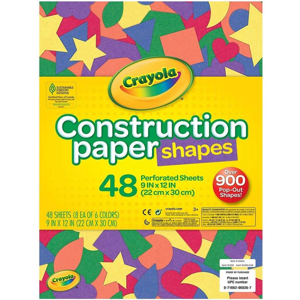 Construction Paper Shapes 48ct