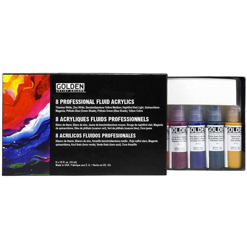 Professional Fluid Acrylic Color Set 8 x 15ml