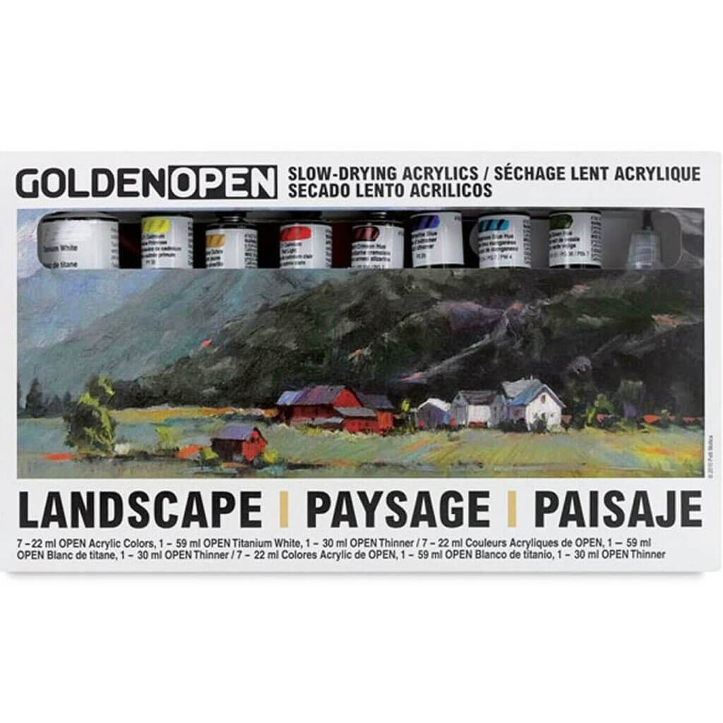 Golden Open Slow-Drying Acrylics Landscape Set