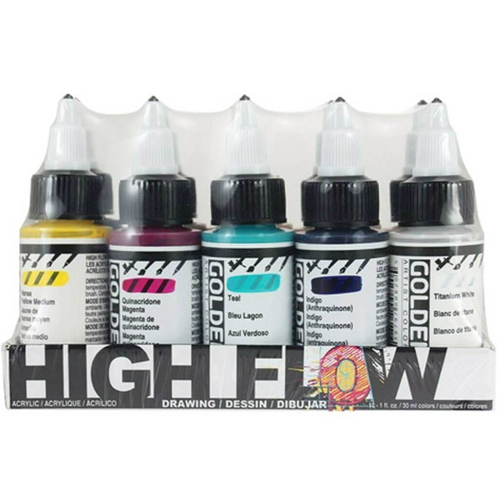 Golden High Flow Drawing Paint Set 10 x 1oz