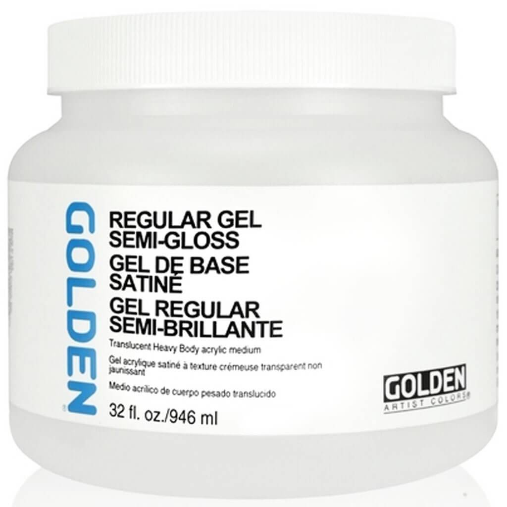 Golden Regular Acrylic Gel Medium Semi-Gloss 32oz