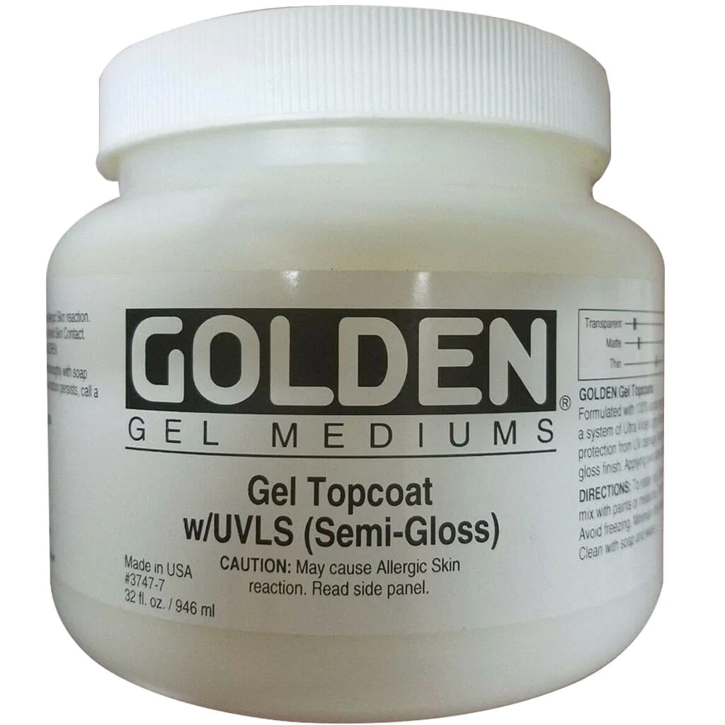 Golden Acrylic Medium Gel Topcoat UVLS 32oz