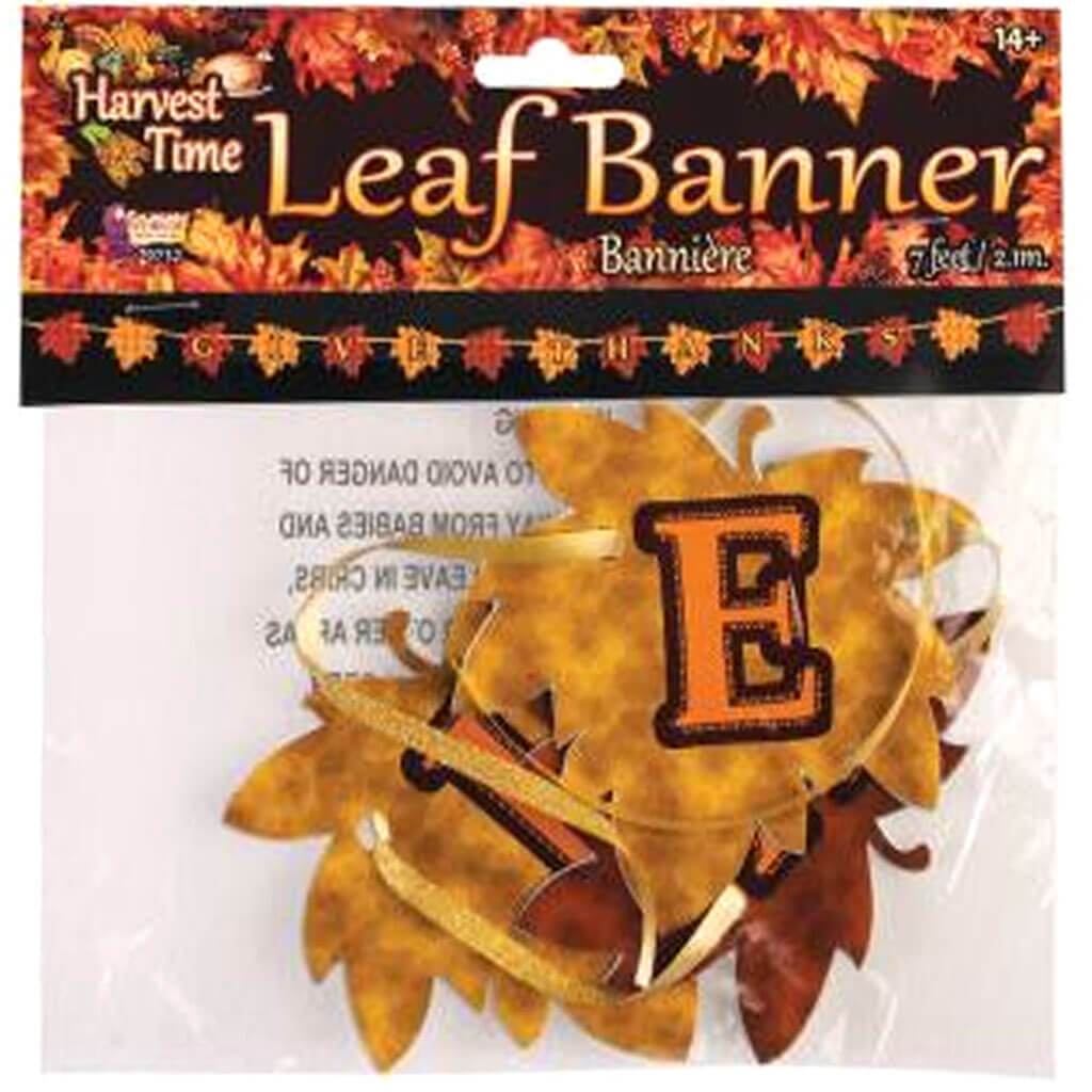 Happy Thanks Giving Leaf Banner 7ft