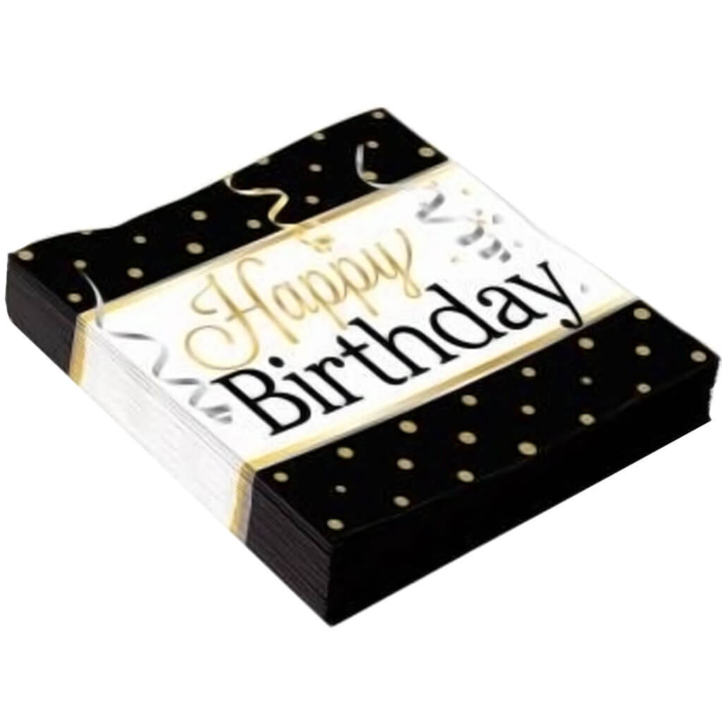 Elegant Happy Birthday Luncheon Napkin