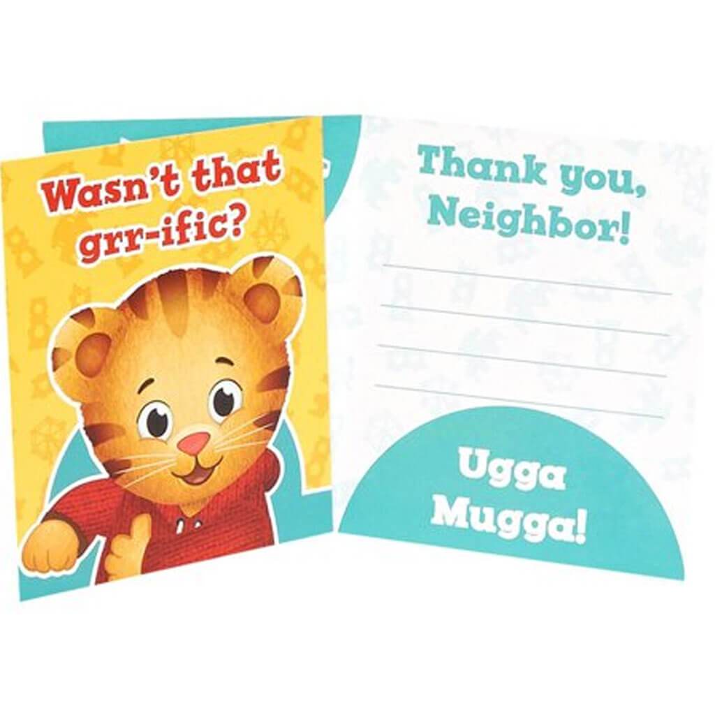 Daniel Tiger Party Supplies Thank You Notes