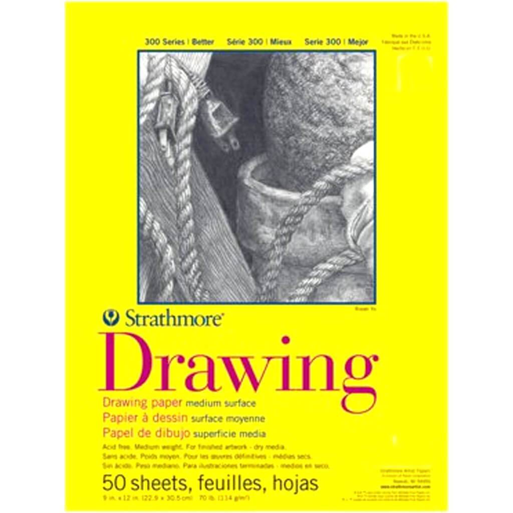 Drawing Paper Pads 300 Series Tape Bound 50 Sheets 9in x 12in