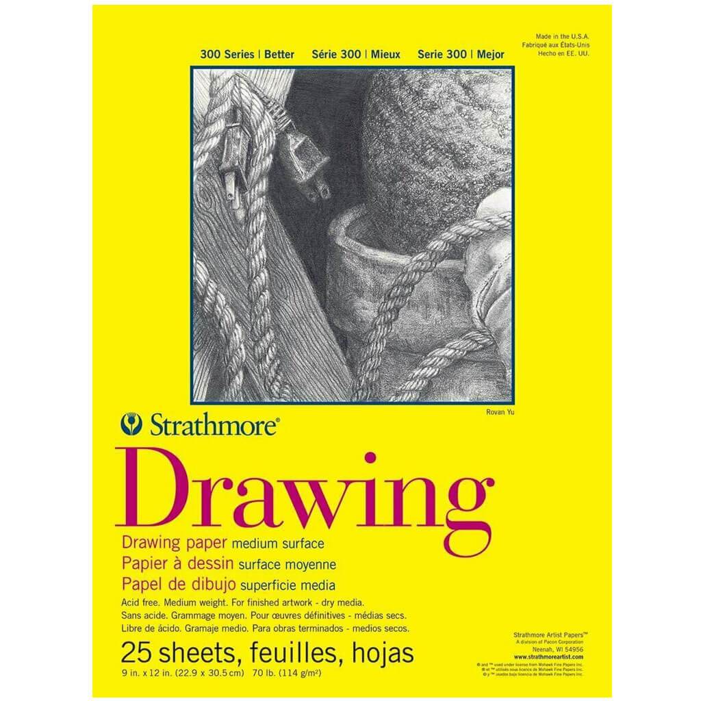 Strathmore 300 Series Drawing Spiral Bound Pads 9in x 12in Spiral 25 Sheet
