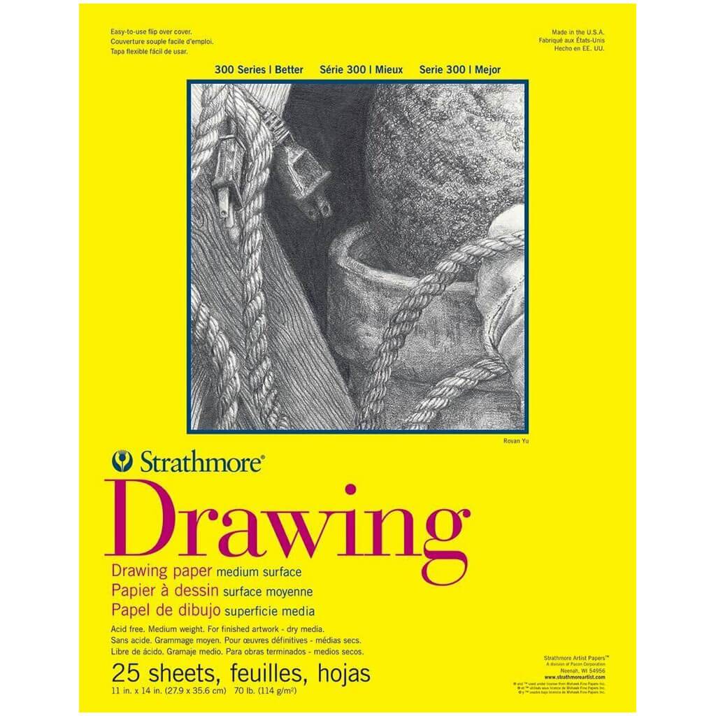 Drawing Paper Pads 300 Series Tape-Bound 50 Sheets 11in x 14in