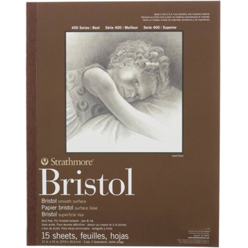 400 Series Bristol Pad 2Ply 15Sheets 11in x 14in