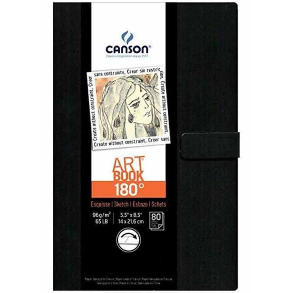 Sketchbook Hardbound 180 Degree 8.5in x 5.5in 80 Sheets