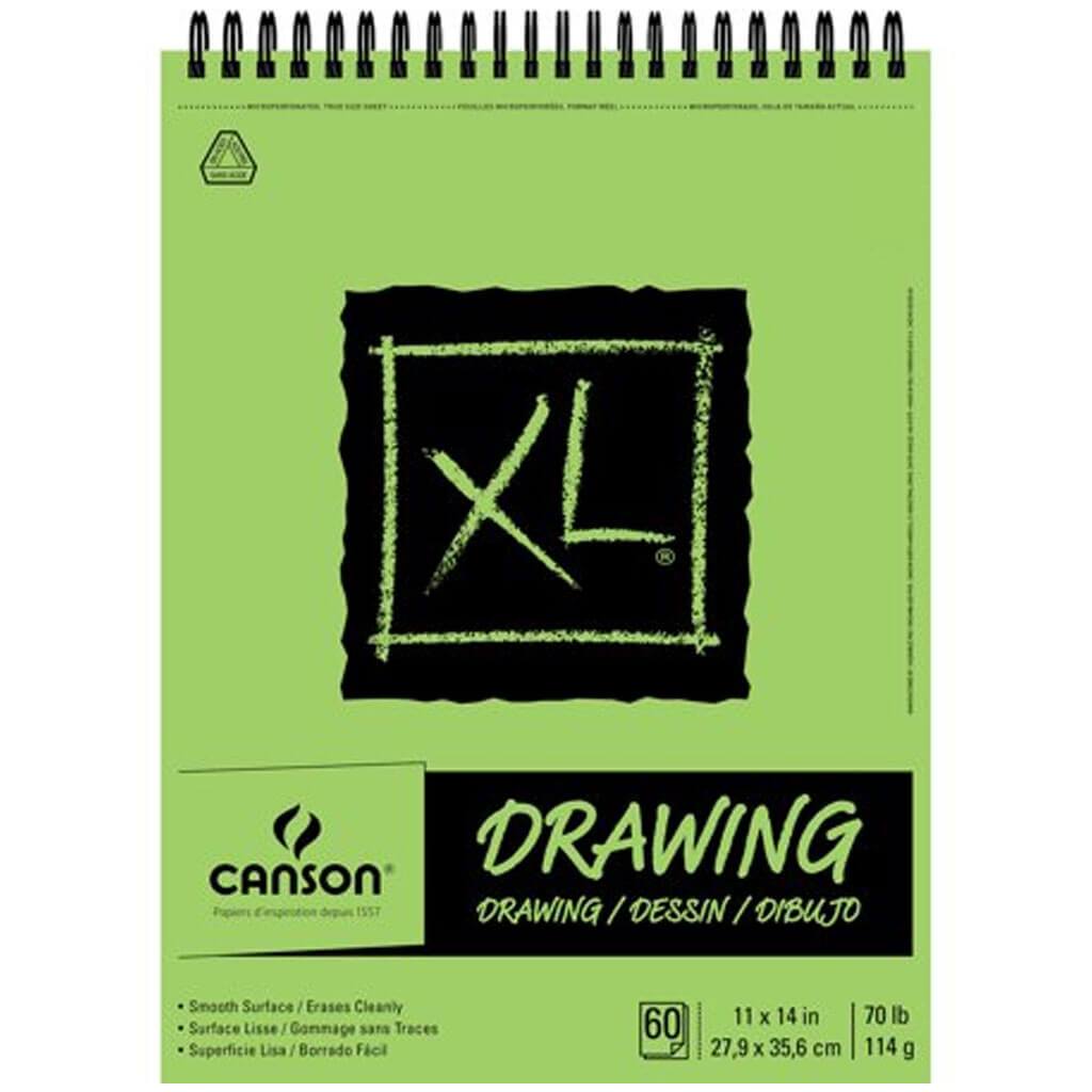 Canson XL Drawing 60 Sheets 11in x 14in 70lbs Smooth Surface