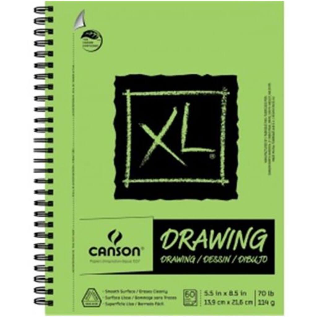 Canson XL Drawing Pad Wirebound Side 8.5in x 5.5in 60 Sheets