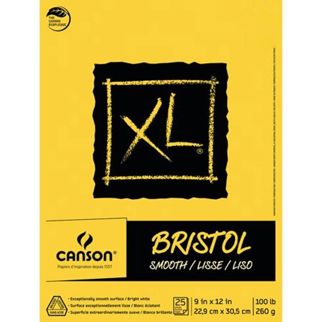 Canson XL Bristol Smooth Pad 9in x 12in 100lb