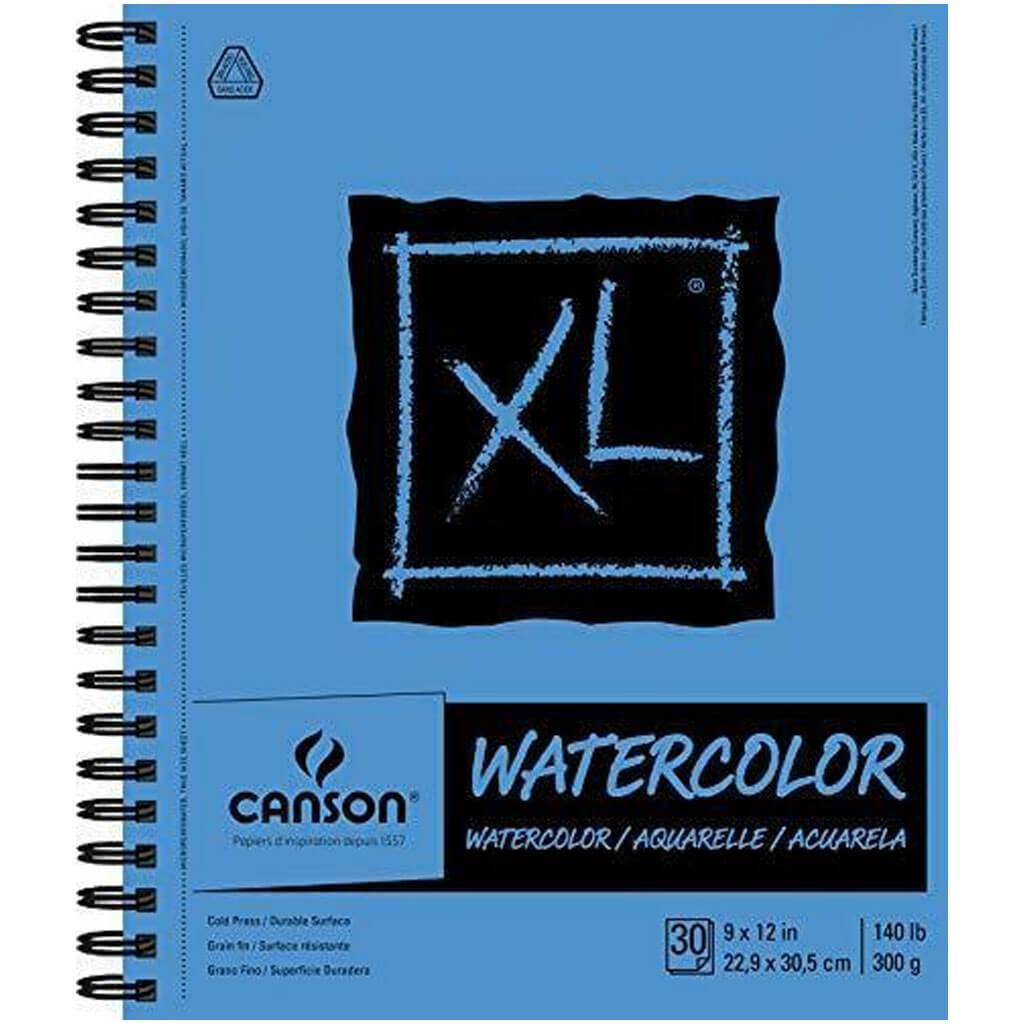 Canson XL Watercolor Pad 9in x 12in Wirebound 30 Sheets