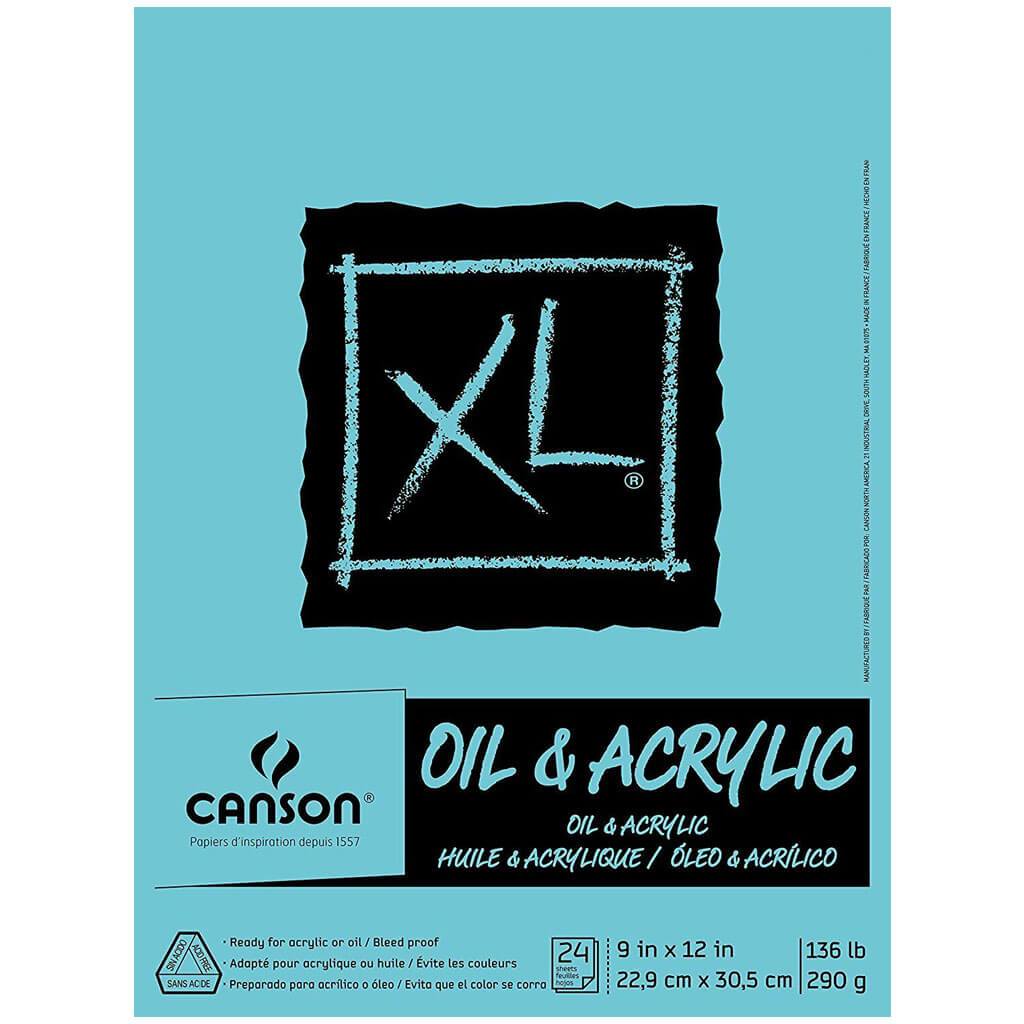 Canson XL Oil and Acrylic Pad 9in x 12in 24 Sheets