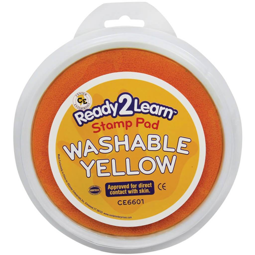 CIRCULAR STAMP PAD WSHBLE YELLOW 