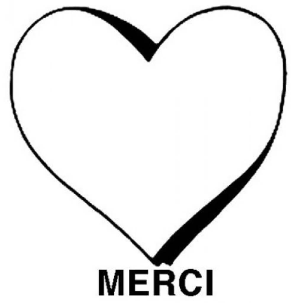 FRENCH MERCI HEART STAMP 