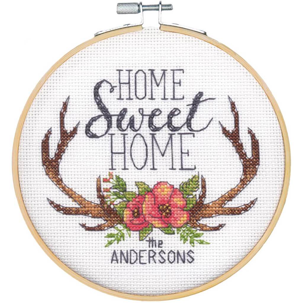Cross Stitch Kit 6in Round Home Sweet Home