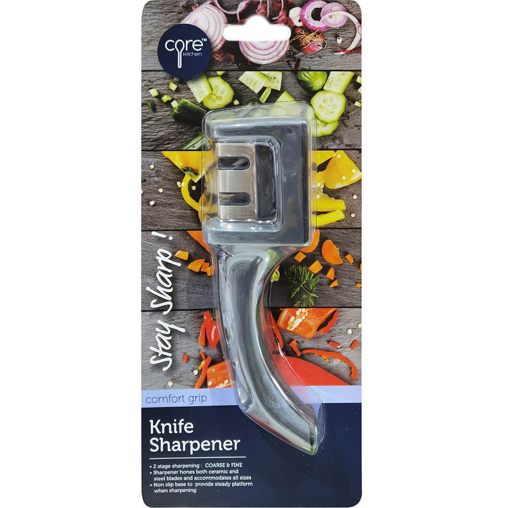 Comfort Grip Knife Sharpener - Black/Gray