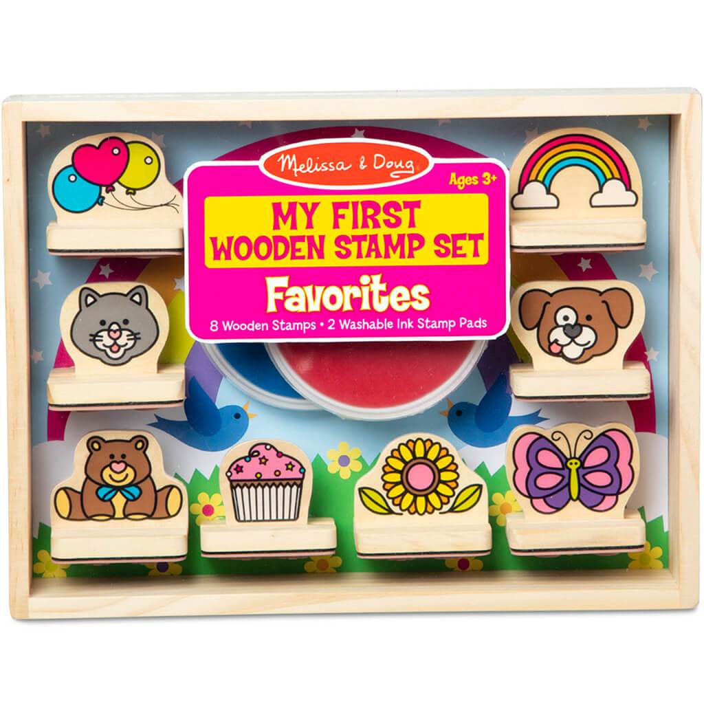 Childrens wooden sales stamp set