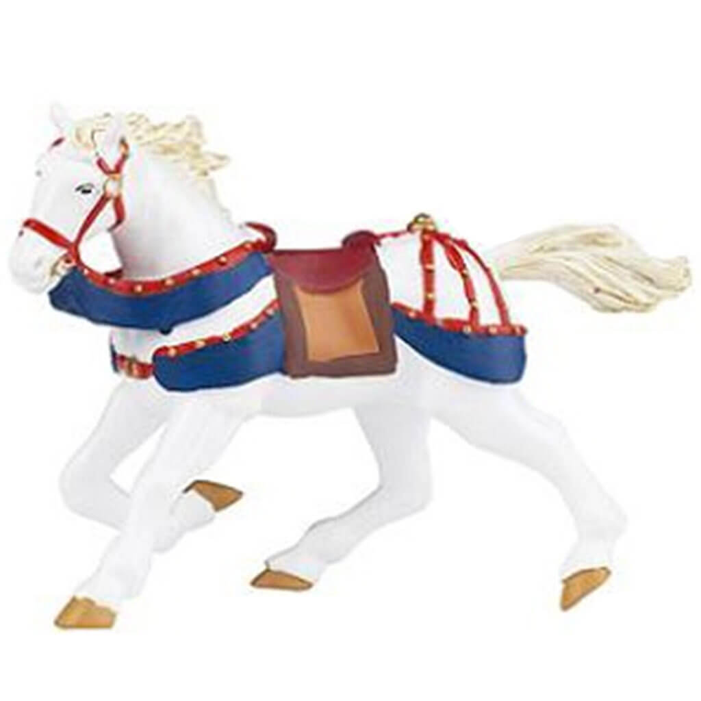 Galloping Horse Red and Blue Figurine