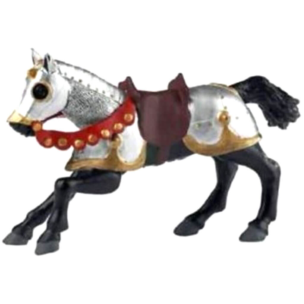 Armored Horse Red Figurine