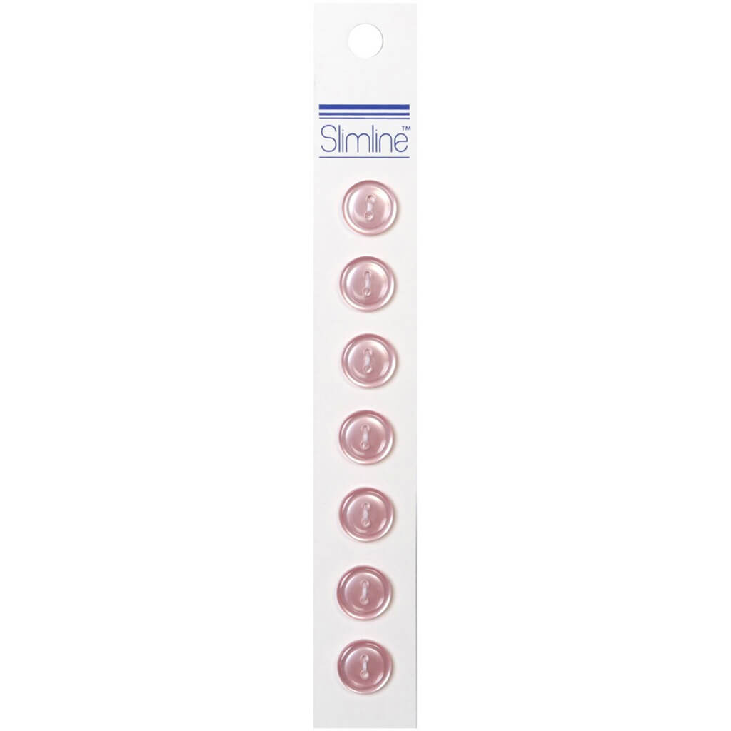 SLIMLINE BUTTONS PINK 7/16IN 2-HOLE 7PC