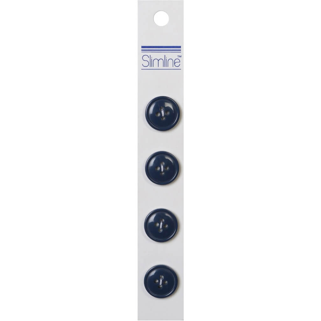 SLIMLINE BUTTONS BLACK 5/8IN 4-HOLE 4PC