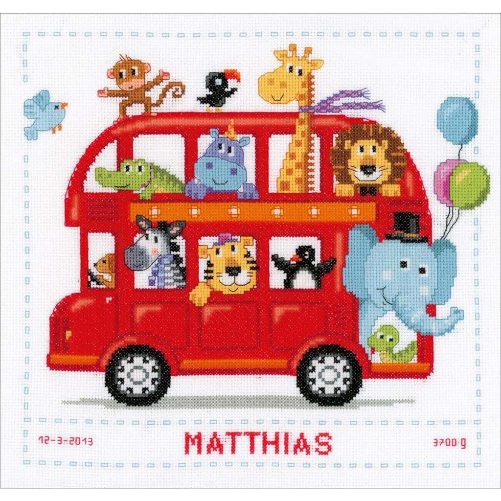 Cross Stitch Kit 11.25in x 11.25in Safari Bus