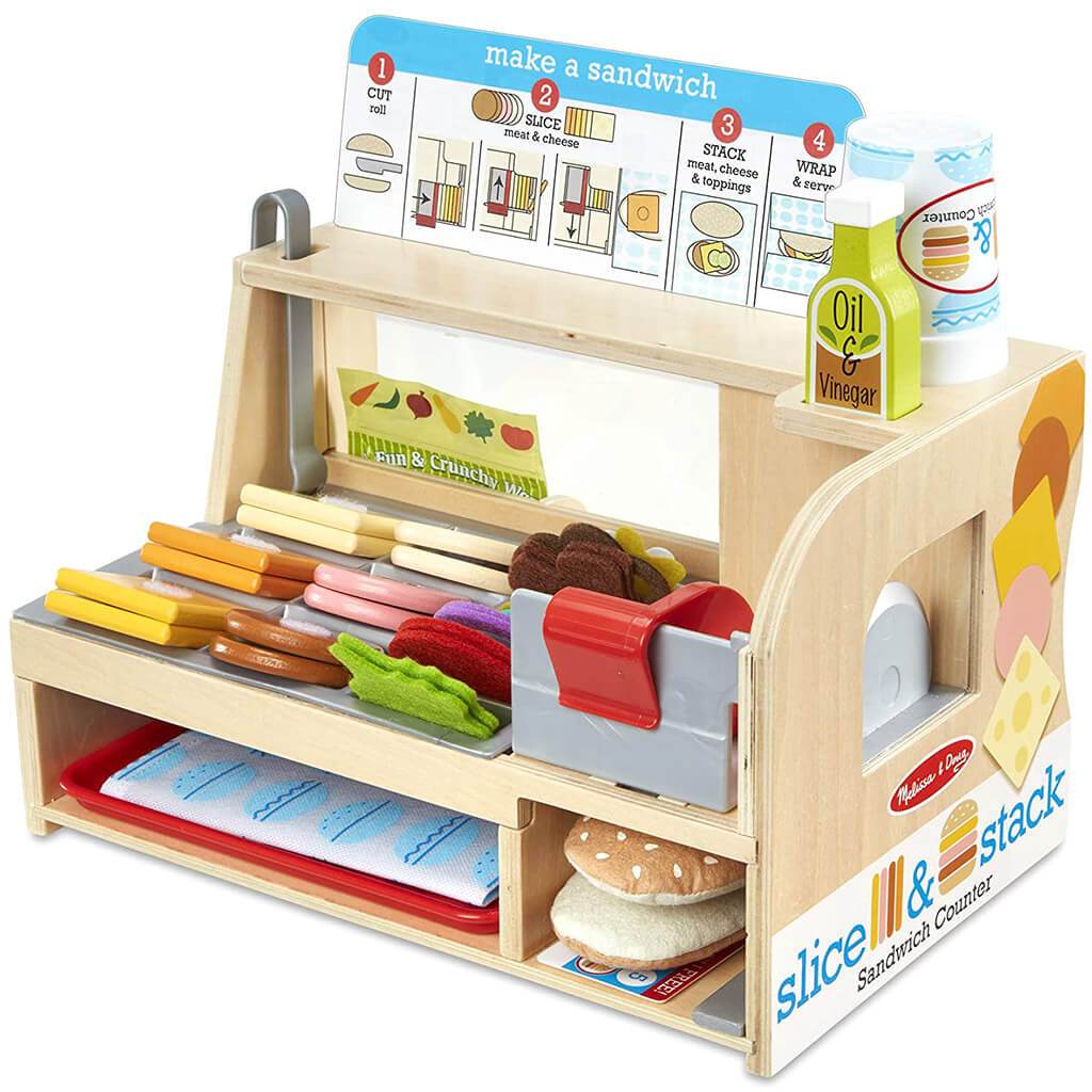 Wooden Slice &amp; Stack Sandwich Counter