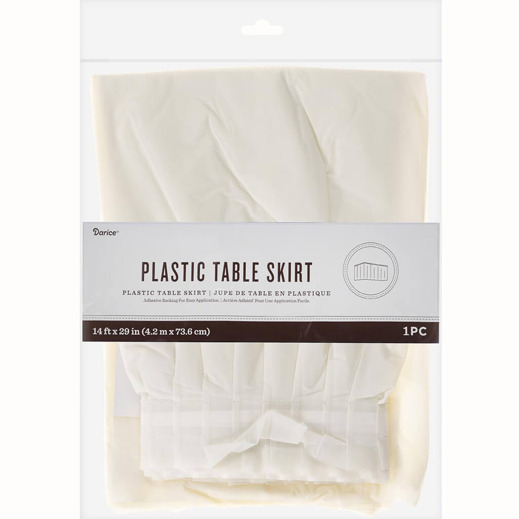 Plastic Table Skirt White 14ft X 30in