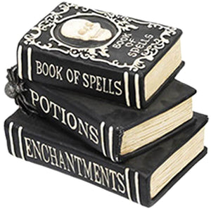 3 Stack Books with Skull, Spells