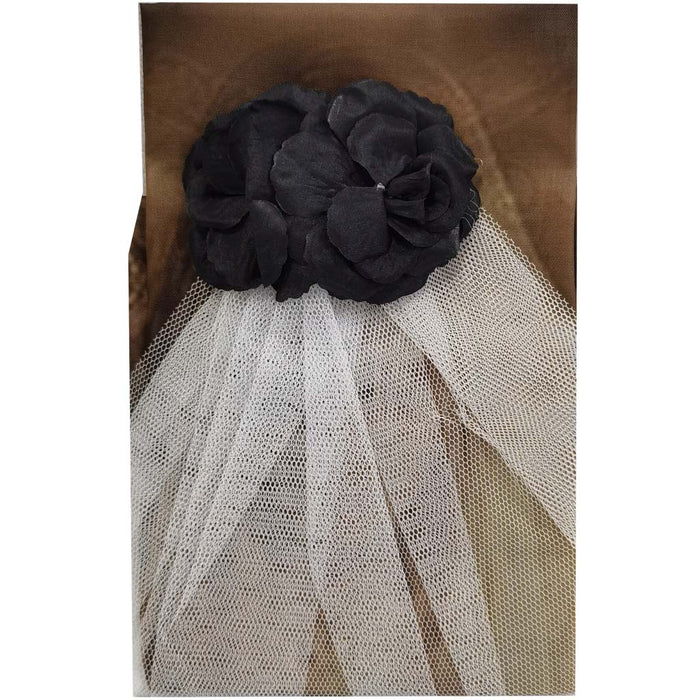 Curtain - Black Flower 32in