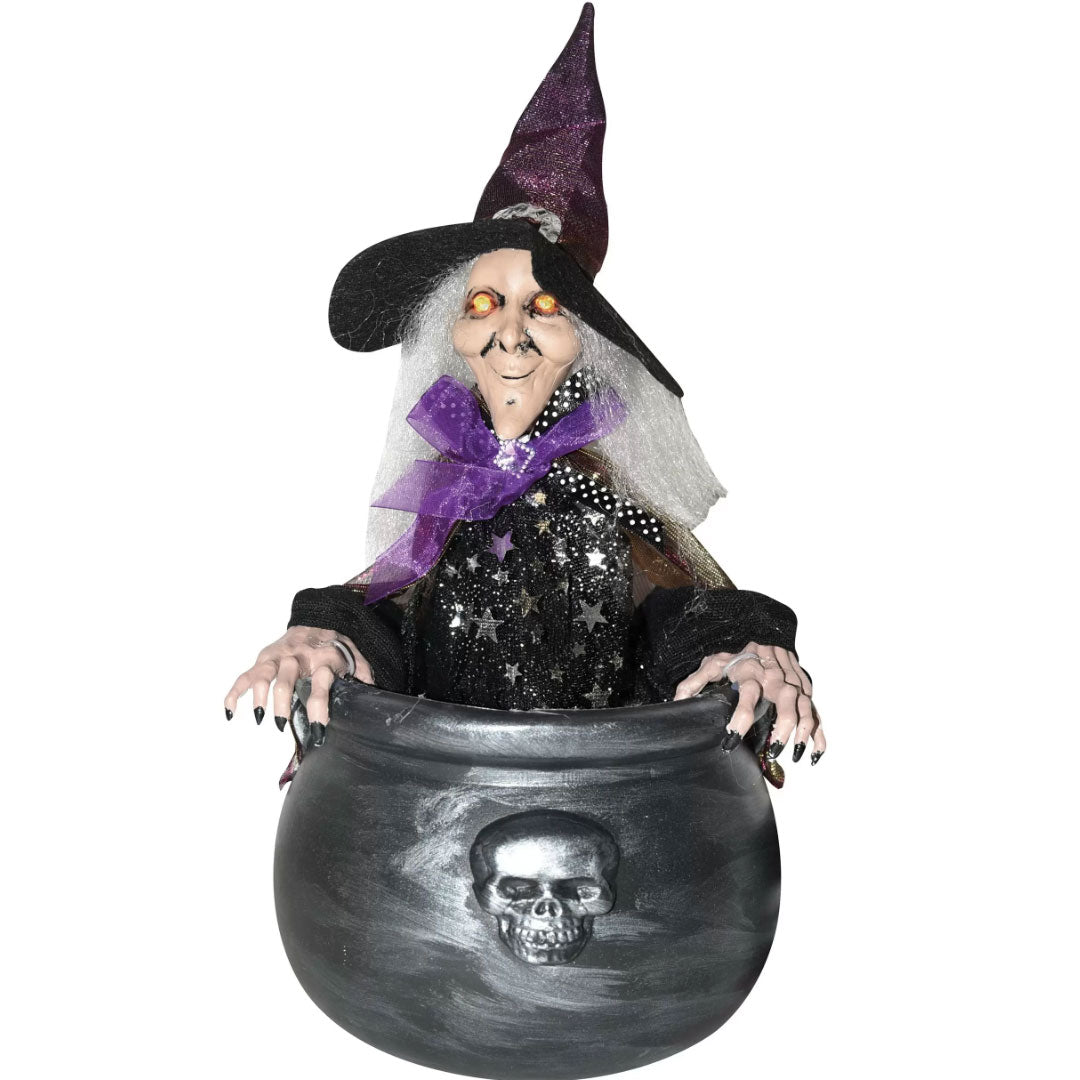 Animated Witch Cauldron, 14in