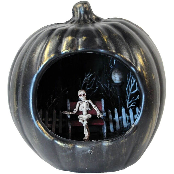 Haunted Scene in Pumpkin, 9in