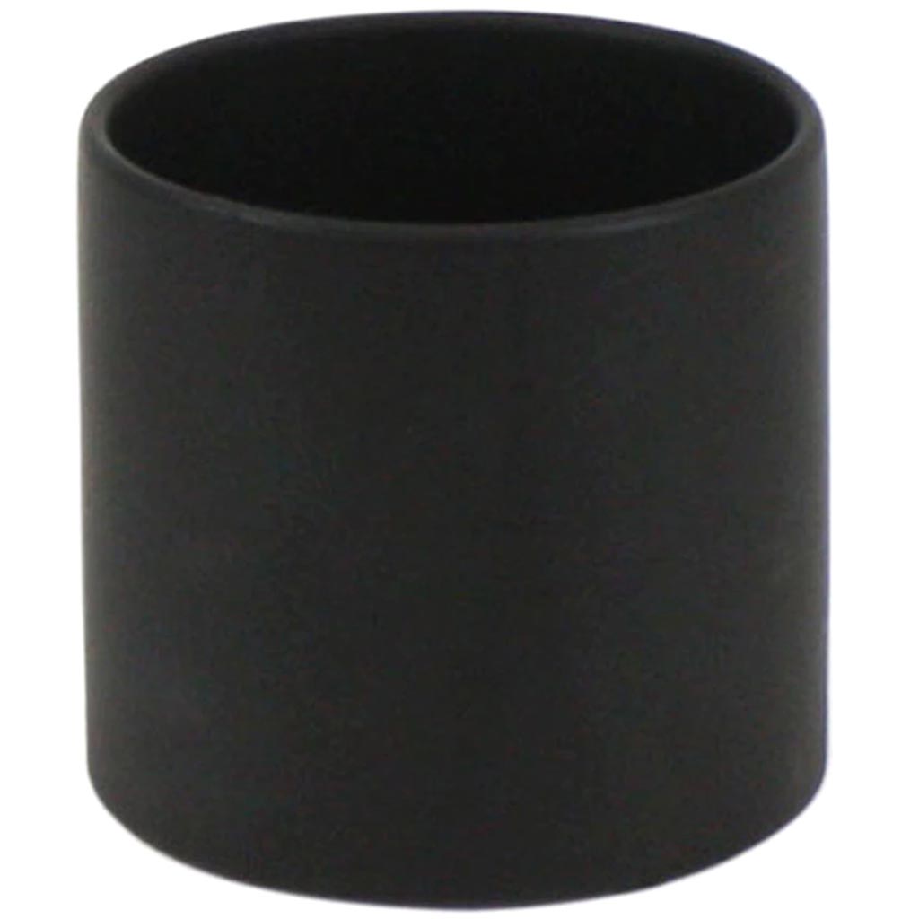 Black Cylinder Ceramic Vase, H6in X L6.5in X W6.5in