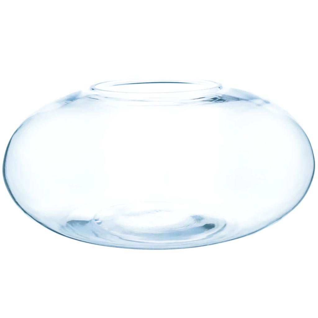 Clear Flat Oval Bowl Vase, H6in X L12in X W12in