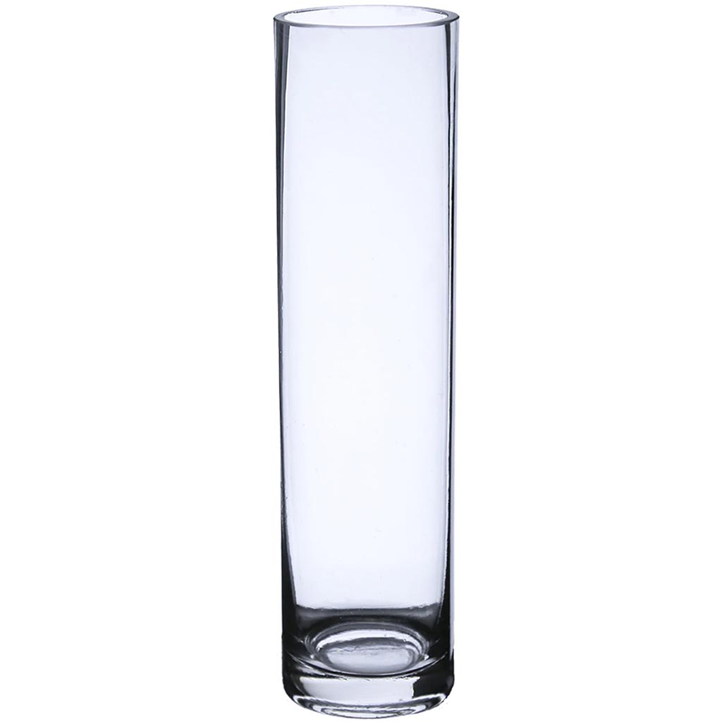 Clear Cylinder Glass Vase, H8in X L2in X W2in