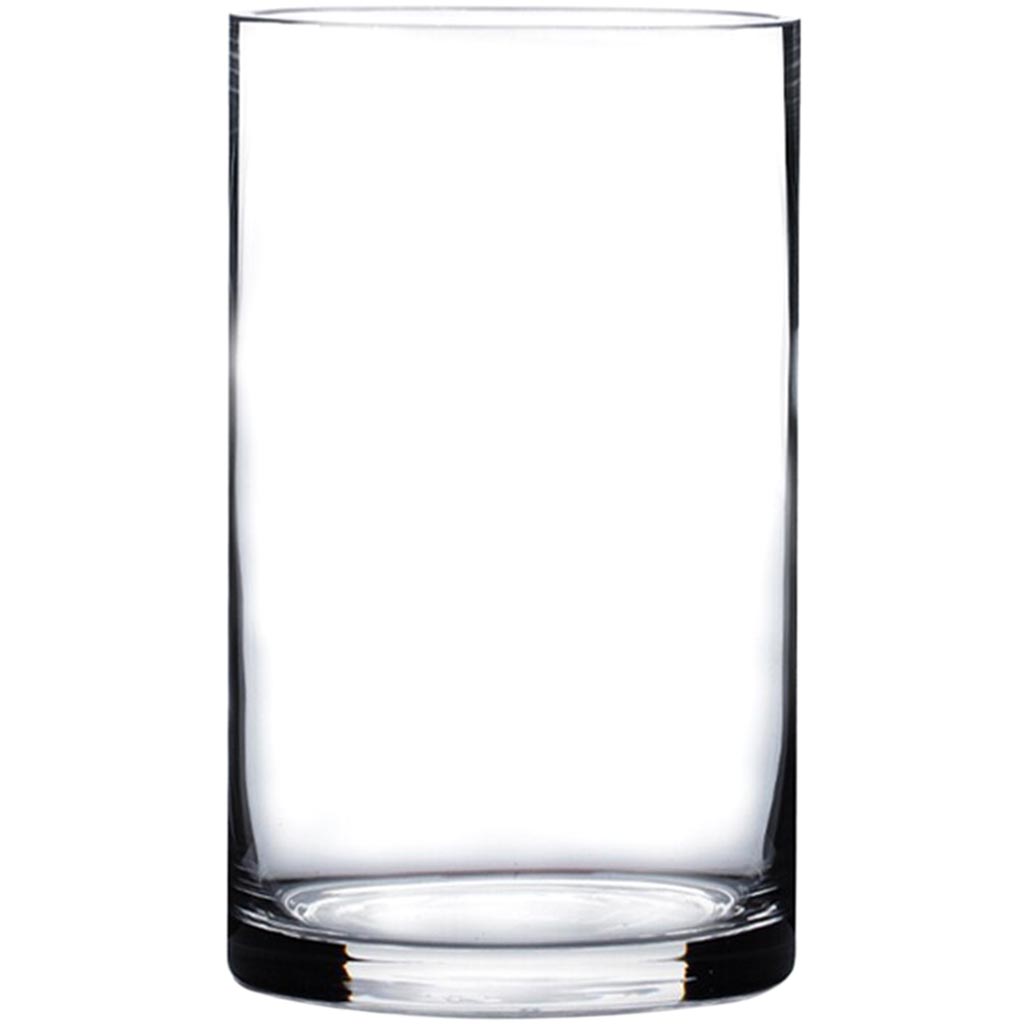 Clear Cylinder Glass Vase, H10in X L5in X W5in