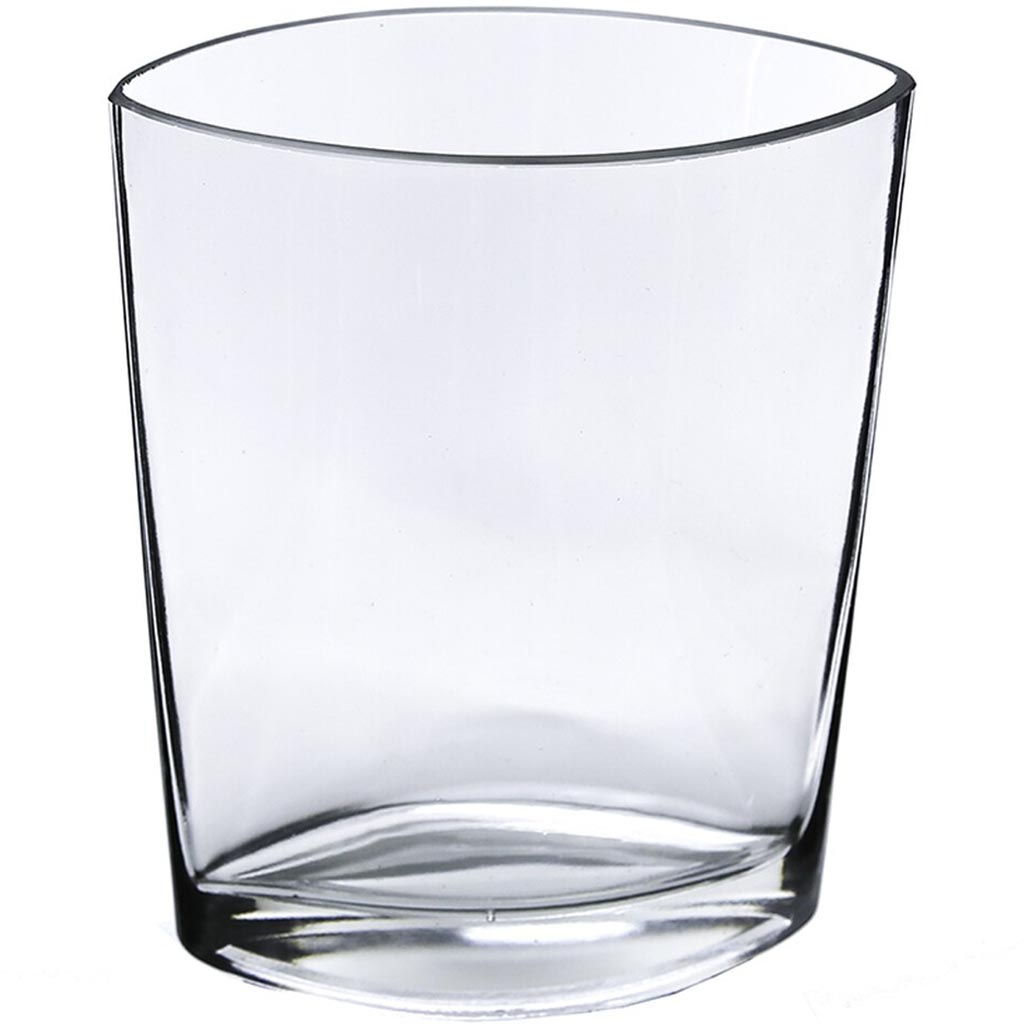 Oval Eye Clear Glass Vase, H7.5in X L6.5in X W3.75