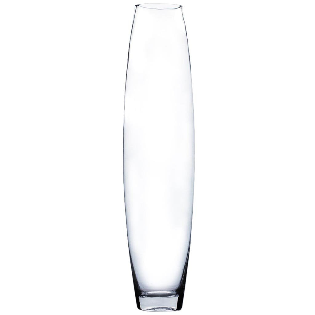 Clear Glass Bullet Vase, H19in X L5in X W5in